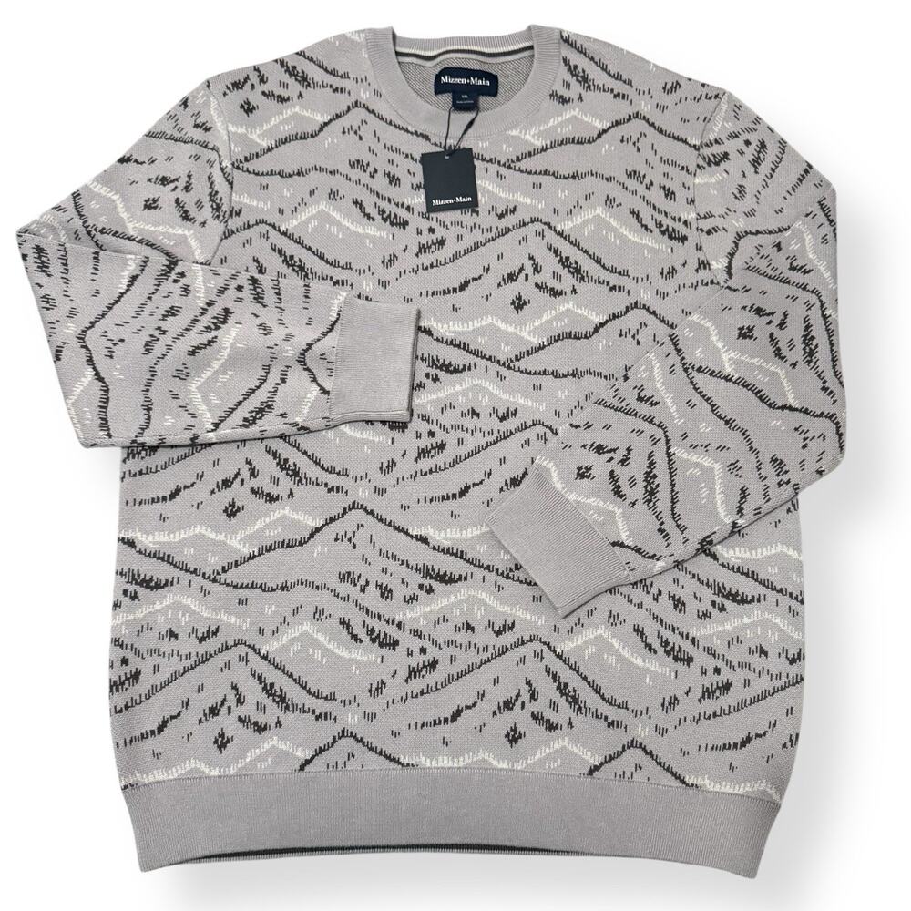 Mizzen+ Main Hillcrest Crewneck Sweater Gray Men's Size XXL New